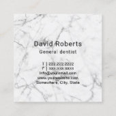 歯科医3Dの白い歯の灰色の歯科医院 スクエア名刺 (裏面)