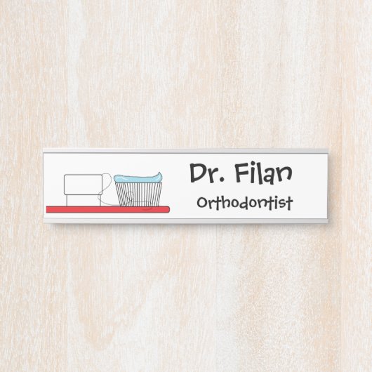 "歯科医"のドアの名札 サインプレート (正面)