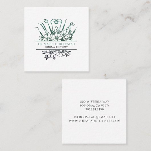 歯科医 スクエア名刺 (正面/裏面)