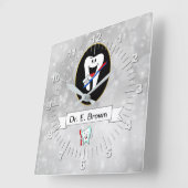 歯科医 スクエア壁時計 (傾斜)