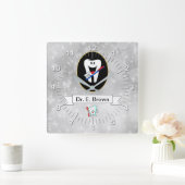 歯科医 スクエア壁時計 (ホーム)