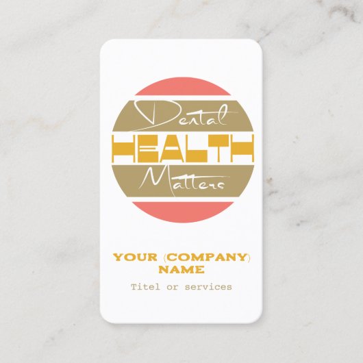 歯科医、デンタルケアプロフェッショナル名刺 名刺 (正面)