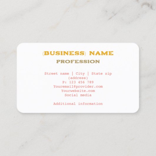 歯科医、デンタルケアプロフェッショナル名刺 名刺 (裏面)