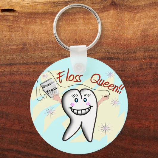 歯科医「フロスクイーン」 Tシャツとギフト キーホルダー (正面)