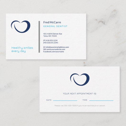 歯科医 | プロフェッショナル名刺 名刺 (正面/裏面)