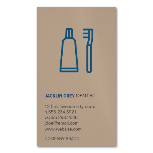 歯科医 マグネット名刺 (正面縦)