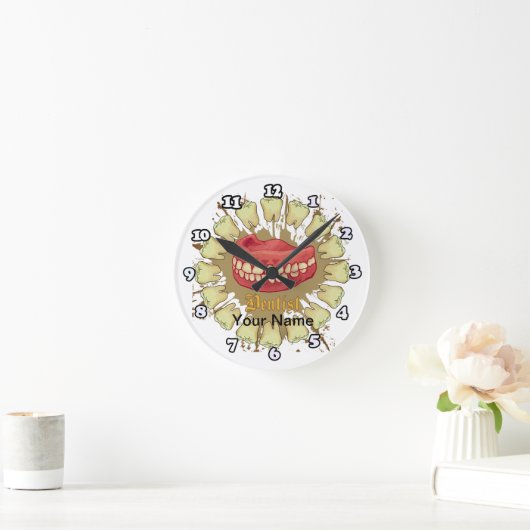 歯科医 ラウンド壁時計 (ホーム)