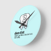 歯科医 ラウンド壁時計 (傾斜)