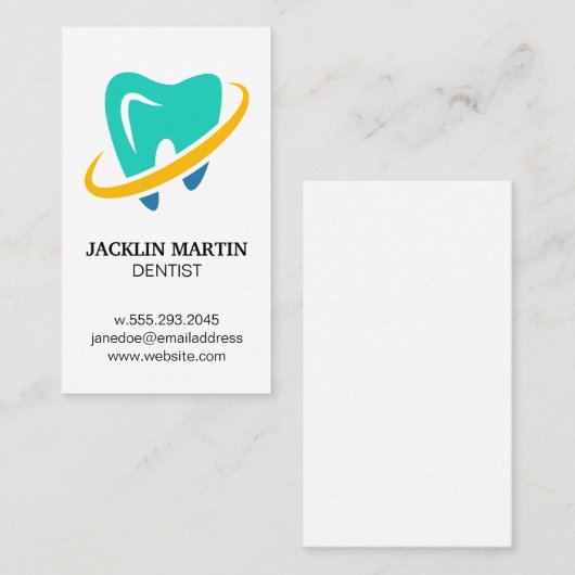 歯科医 |歯アイコン 名刺 (正面/裏面)
