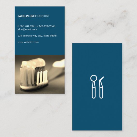 歯科医 |歯ブラシ 名刺 (正面/裏面)