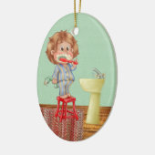 歯科医 – 歯ブラシ – SRF セラミックオーナメント (左)