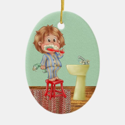 歯科医 – 歯ブラシ – SRF セラミックオーナメント (正面)