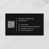 歯科医 歯科クリニック プロロゴ QR ブラック 名刺 (裏面)
