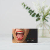 歯科医/歯科医学の口の人間の顔医院 名刺 (スタンド正面)