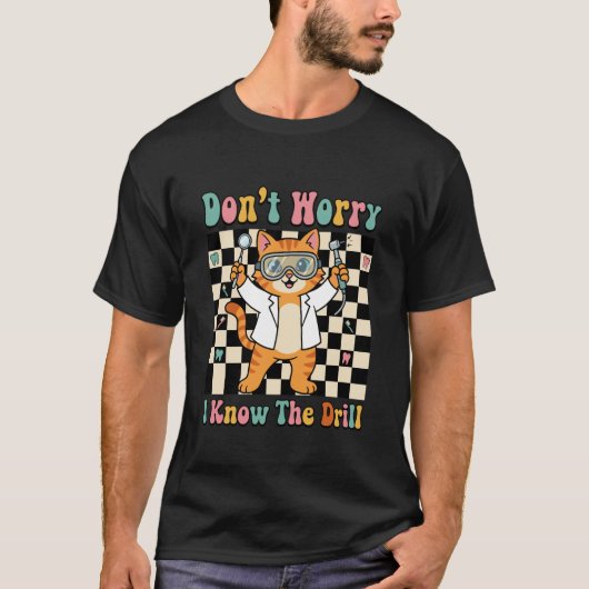 歯科医 歯科衛生士 歯科助手 ドリルC Tシャツ (正面)