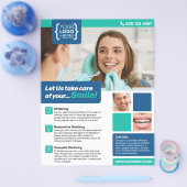 歯科医、歯科診療所、歯科診療 チラシ (シングル)