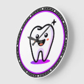 歯科医 |歯 ラージ壁時計 (傾斜)