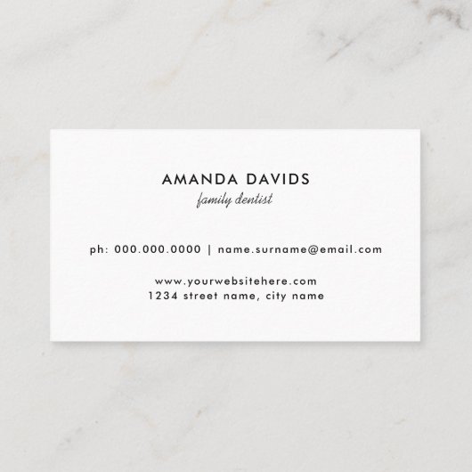 歯科医 |水彩歯歯科衛生士 名刺 (裏面)