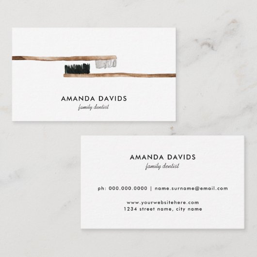 歯科医 |水彩歯歯科衛生士 名刺 (正面/裏面)