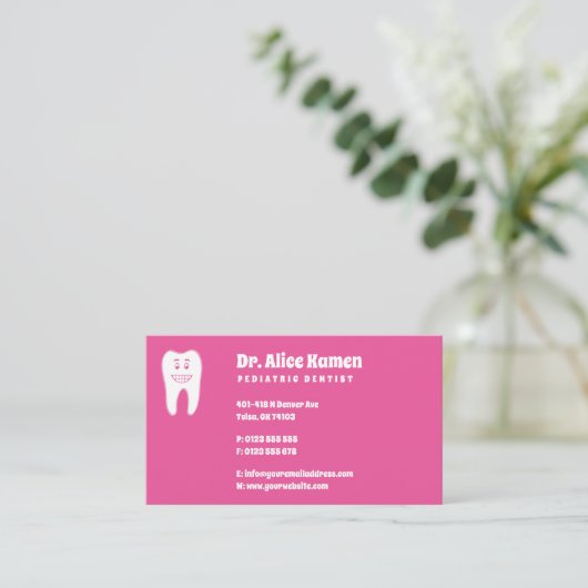 歯科医 |笑顔の歯 名刺 (スタンド正面)