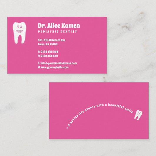 歯科医 |笑顔の歯 名刺 (正面/裏面)