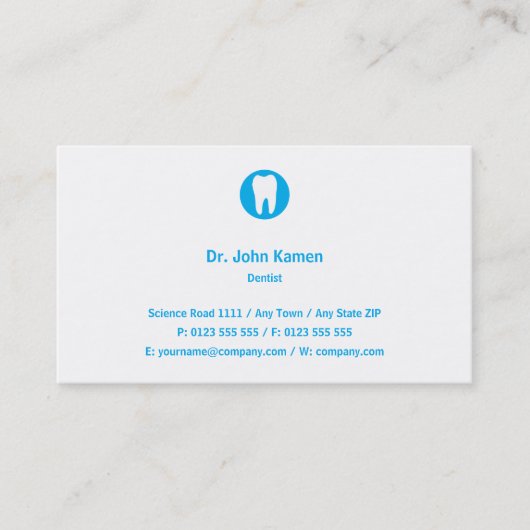 歯科医 |青 名刺 (正面)