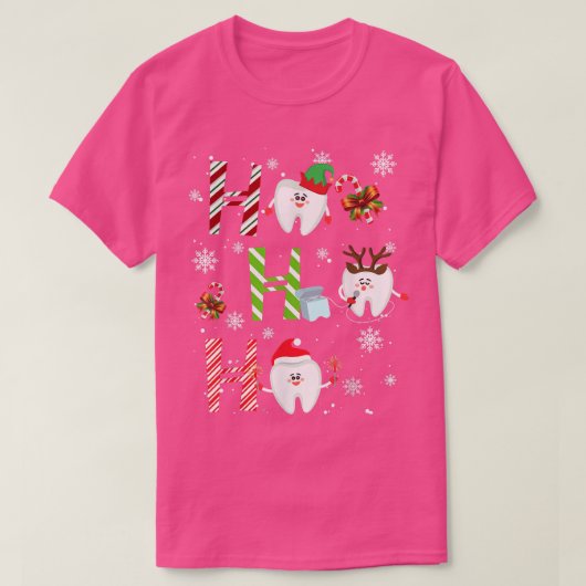 歯科医Chemstmas Ho Ho Tith Dental Squad Merr Tシャツ (デザイン正面)