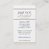 歯科医DDSファミリー歯科 – 利用可能なレターヘッド 名刺 (裏面)