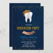 歯科卒業テーマの招待 招待状 (正面/裏面)