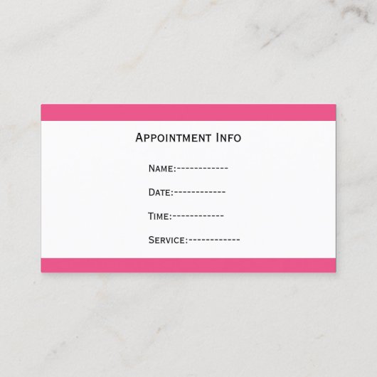 歯科名刺とアポイントメントカード 予約カード (裏面)