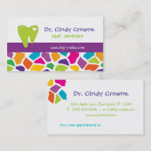 歯科名刺のかわいいキリンの子供 予約カード (正面/裏面)