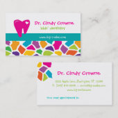 歯科名刺のかわいいキリンはピンクをからかいます 予約カード (正面/裏面)