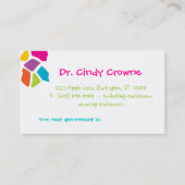 歯科名刺のかわいいキリンはピンクをからかいます 予約カード (裏面)