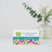 歯科名刺のかわいいキリンは青をからかいます 予約カード (スタンド正面)