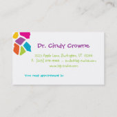 歯科名刺のかわいいキリンは青をからかいます 予約カード (裏面)