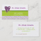 歯科名刺のかわいいハートの歯はページを一周します 予約カード (正面/裏面)