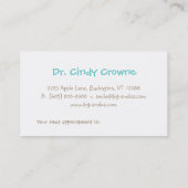 歯科名刺のかわいいハートの歯はBBを一周します 予約カード (裏面)