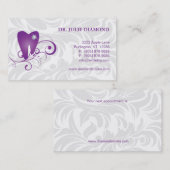 歯科名刺のダイヤモンドの歯のロゴの紫色2 予約カード (正面/裏面)