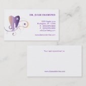 歯科名刺のダイヤモンドの歯のロゴの紫色Ylw 予約カード (正面/裏面)