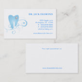 歯科名刺のダイヤモンドの歯のロゴの青3 予約カード (正面/裏面)