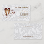 歯科名刺のダイヤモンドの歯のロゴブラウン2 予約カード (正面/裏面)