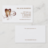 歯科名刺のダイヤモンドの歯のロゴブラウン 予約カード (正面/裏面)