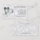 歯科名刺のダイヤモンドの歯のロゴプラチナ2 予約カード (正面/裏面)