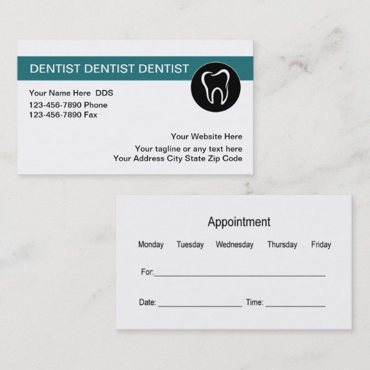 歯科名刺のテンプレート 名刺 (正面/裏面)