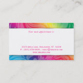 歯科名刺の歯のロゴの渦巻の葉の虹 予約カード (裏面)