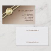 歯科名刺の歯のロゴの金ゴールドのストライプな暗灰色 予約カード (正面/裏面)