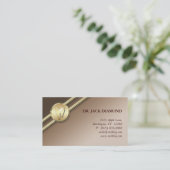 歯科名刺の歯のロゴの金ゴールドのストライプな暗灰色 予約カード (スタンド正面)