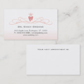 歯科名刺の渦巻の歯のロゴのピンク 予約カード (正面/裏面)