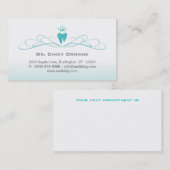 歯科名刺の渦巻の歯のロゴの青 予約カード (正面/裏面)