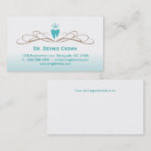 歯科名刺の渦巻の歯のロゴ茶色がかった鋼色 予約カード (正面/裏面)